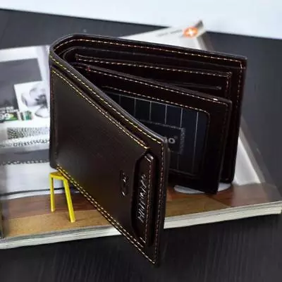 Men's Genuine Leather Credit Card Holder Wallet Bifold ID Cash Coin Purse Clutch • $11.99