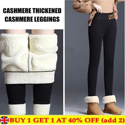 £4.86 • Buy Ladies Winter Thick Leggings Pants Fleece.Lined Thermal.Stretchy Warm Soft