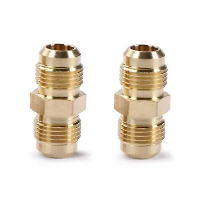 $10.49 • Buy U.S. Solid Brass Pipe Flare Fitting Gas Connector 3/8  Male X 3/8  Male, 2pcs