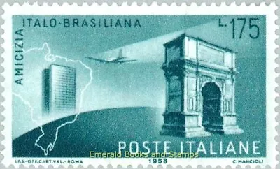 EBS Italy 1958 - Visit Of President Gronchi To Brazil - Unificato 837 MNH** • $1.50