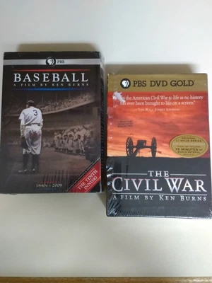 $65 • Buy PBS Ken Burns Baseball And Civil War Gold DVD Sets