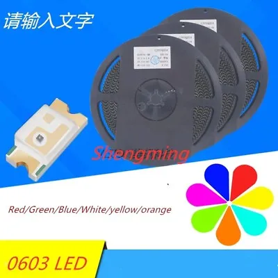 0603 Red Green Blue White Yellow Pink Orange LED Lamp Beads SMD LED • $4.50