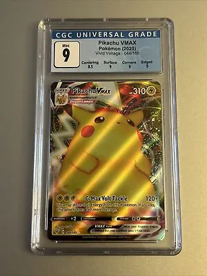 $4.25 • Buy Pokémon TCG Pikachu VMAX Vivid Voltage 044/185 Regular Ultra Rare CGC 9