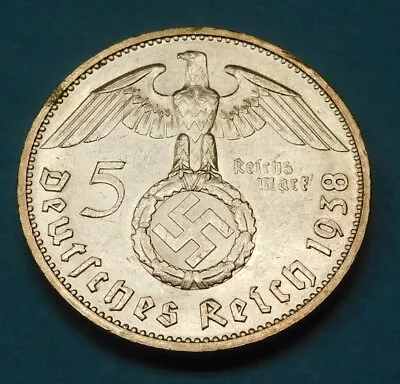 1938-g GERMANY Third Reich 5 MARK COIN - SILVER • $27.95