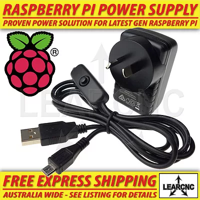 Raspberry Pi 3 Plus Power Supply Adaptor 5V 2.5A 2500mA AU Plug 20AWG USB Switch • $26.95