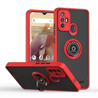 For ZTE Blade A52 Shockproof Hybrid Armor Stand Ring Holder Magnetic Case Cover • $6.99