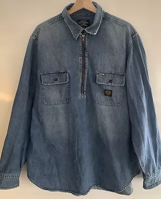 Ralph Lauren 90s Denim Shirt With Zip • $35