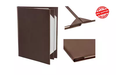 8 Piece Of Menu Cover 8.5  X 11  BROWN 4 Views (Made Of Premium Faux Leather) • $120