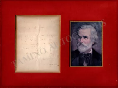 Verdi Giuseppe - Autograph Note Signed & Portrait • $1300