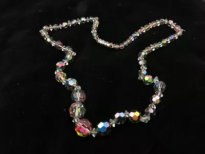 £8 • Buy Vintage Aurora Borealis Carnival Lustre Glass 18 Inch Necklace