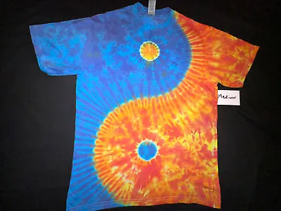 Medium Hand Tie Dye Fire Water Yin Yang  Cotton T-shirt • £10