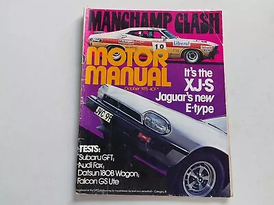 Motor Manual Oct 1975 Jaguar XJS V12 BMW 528 Simca Alpine Maserati Khamsin Audi  • $21.90