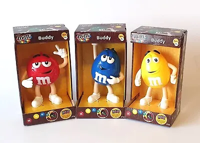 M &M's BUDDY Blue Yellow Red 27g Dispenser 2015 Collectables Candy Mars Set Of 3 • $37