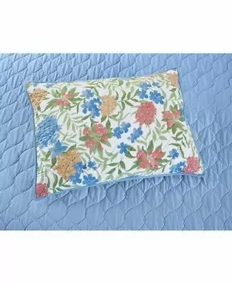 Martha Stewart GRAMERCY GARDEN FLORAL 1 SHAM White Blue NEW • $59.99