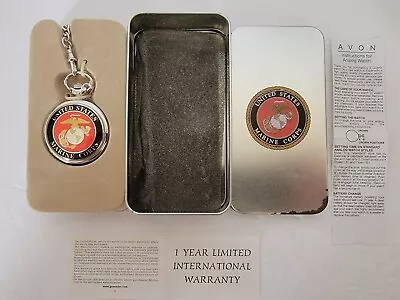 New Vintage United States Marine Corps. Pocket Watch In Commemorative Tin AVON • $29.97