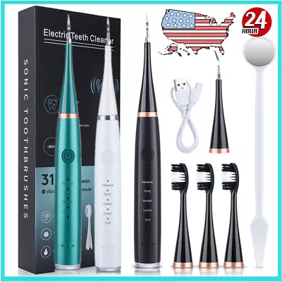 $8.96 • Buy 6in1 Ultrasonic Electric Tooth Cleaner Dental Scaler Teeth Tartar Plaque Remover