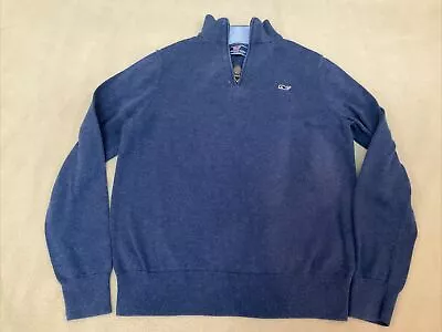 Vineyard Vines Medium Sweater Blue Quarter Zip Flaw • $7.99