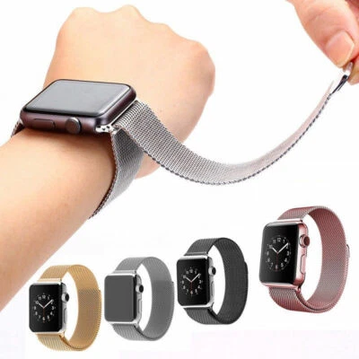 £5.99 • Buy For Apple Watch Series 2/3/4/5/6/SE & 7th Series Milan Loop Strap Watch Band