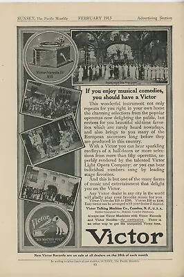 1913 Victor Victrola IV Vintage Ad The Pink Lady Opera Record Player Music • $10