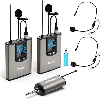 £59.99 • Buy Travor Dual Wireless Lavalier Microphone System With Headset/Lapel Mics