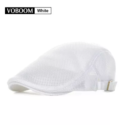 Summer Men's Breathable Mesh Ivy Cap Beret Newsboy Hat Gatsby Cap Cabbie Flatcap • $8.99