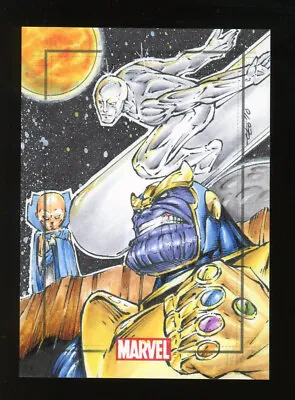 2010 Marvel Heroes And Villains Sketch Card George Calloway Silver Surfer/Thanos • $150