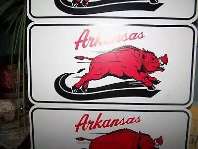 Vintage Arkansas Razorbacks Car Plate Made Of Durable Plastic NOS • $10