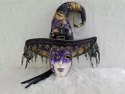 Hand Printed Venetian Mascarade Full Face Mask Made In Italy Venezia Maradi Gras • $87.21