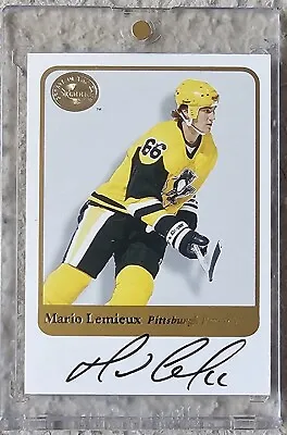 2001/02 Fleer Greats Of Game Mario Lemieux On Card Auto Pittsburgh Penguins • $319.99