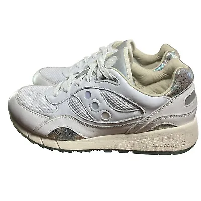 Saucony Shadow 6000 Pearl White Leather Low Lace Sneaker Shoes S70594-1 Mens 12 • $68.79