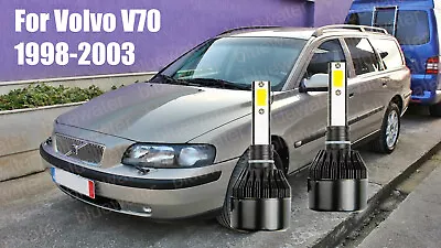 LED For Volvo V70 1998-2003 Headlight Kit H7 6000K White CREE Bulbs Low Beam • $24.96