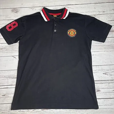 Manchester United F.C. Short Sleeve Polo Shirt Mens Small Black Soccer Futbol • $17.95