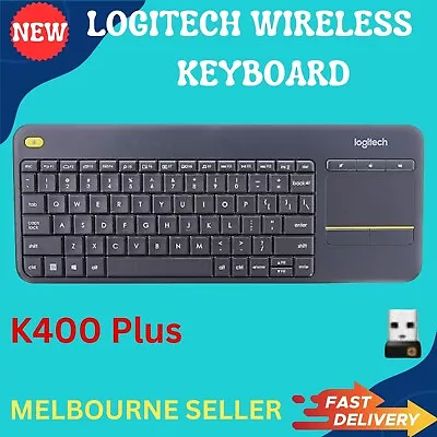 Logitech Wireless Keyboard K400 Plus PC-to-TV Control Touch Pad Mouse Comb • $77.99