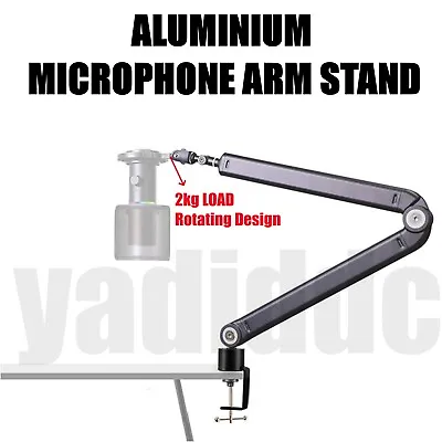 70cmFoldable Desk Microphone Boom Arm Stand 360° Rotatable Studio Broadcast Rack • £41.99