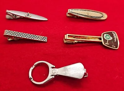 Lot Of 5 Vintage Tie Clips Pull Tab - Masonic Temple - Golf -Swank- Anson • $14.99