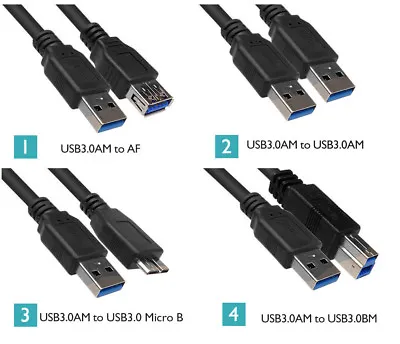 $7.99 • Buy USB 3.0 SuperSpeed Data Power Extension Printer Cable 0.5m 1m 1.5m 2m 3m