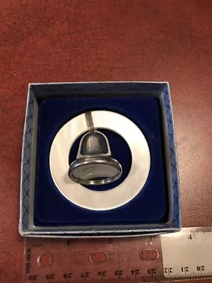 Vintage Signed WEB Pewter Male Teething Ring Bell Memento NEW IN BOX FREE SHIP • $33.96