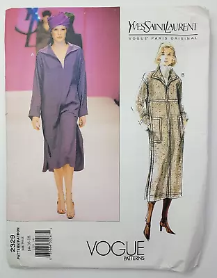 Vogue Paris Original Pattern 2329 Yves Saint Laurent A-Line Dress 14-16-18 UNCUT • $49.99