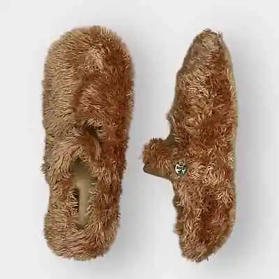 NEW Womens VINTAGE Fuzzy MaryJane Slippers Sz L 8 8.5 9 Slipper Socks Non-Skid • $12