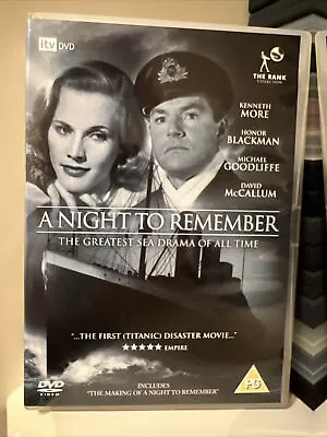 Night To Remember -1958 DVD Kenneth More Honor Blackman LIKE NEW (1) • £6.99