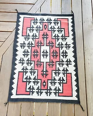 Vintage Native American Indian Navajo Rug Weaving Saddle Blanket 46  X 31” • $325