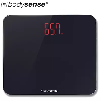 BodySense 200Kg Wide Platform Black Digital Bathroom Scale Electronic Weight • $52.25