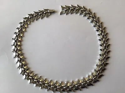 Vintage Trifari Silver Tone Leaf Necklace Q5 • $12.99