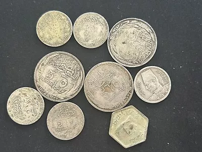 Mixed Lot Of Egyptian Coins  38g Silver Lot 421 • £14