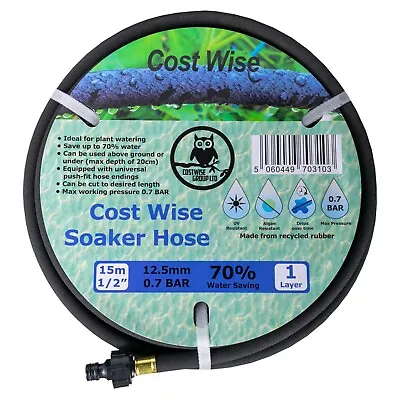 Garden Irrigation Porous Pipe/soaker Hose/drip Pipe 15m (48ft) With Fittings • £4.99