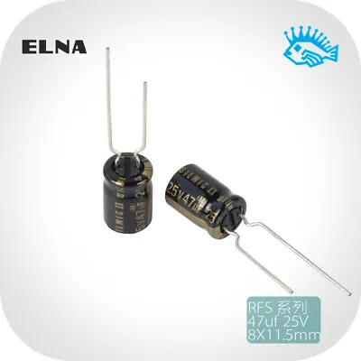 47uF 25V ELNA SILMIC II RFS Fever Audio Electrolytic Capacitor Copper Feet  • $1.61