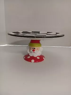 Mud Pie Santa Checkered Cake Stand • $74.99