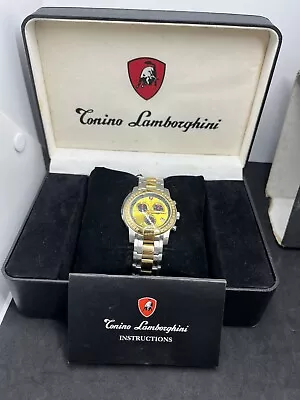 Tonino Lamborghini 8F-K2 Mens Watch Two Tone Chronograph Stainless Yellow • $350