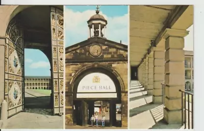 Halifax Yorkshire - Piece Hall Triple View Colour Postcard • £1.25