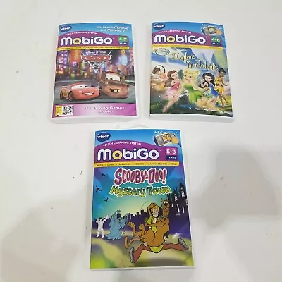 Lot 3 VTech MobiGo Learning Card Innotab VReader Disney Cars Fairies Scooby Doo • $34.95